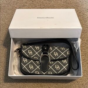 Dooney & Bourke Black and Gray Patterned Wristlet